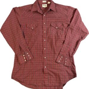 Ely Cattleman Red Checkered Button Down Shirt